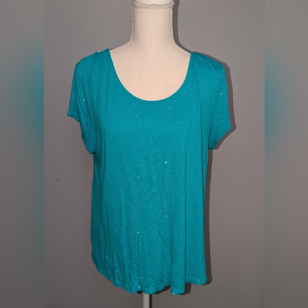 Women's Sparkly short sleeve top - size XL